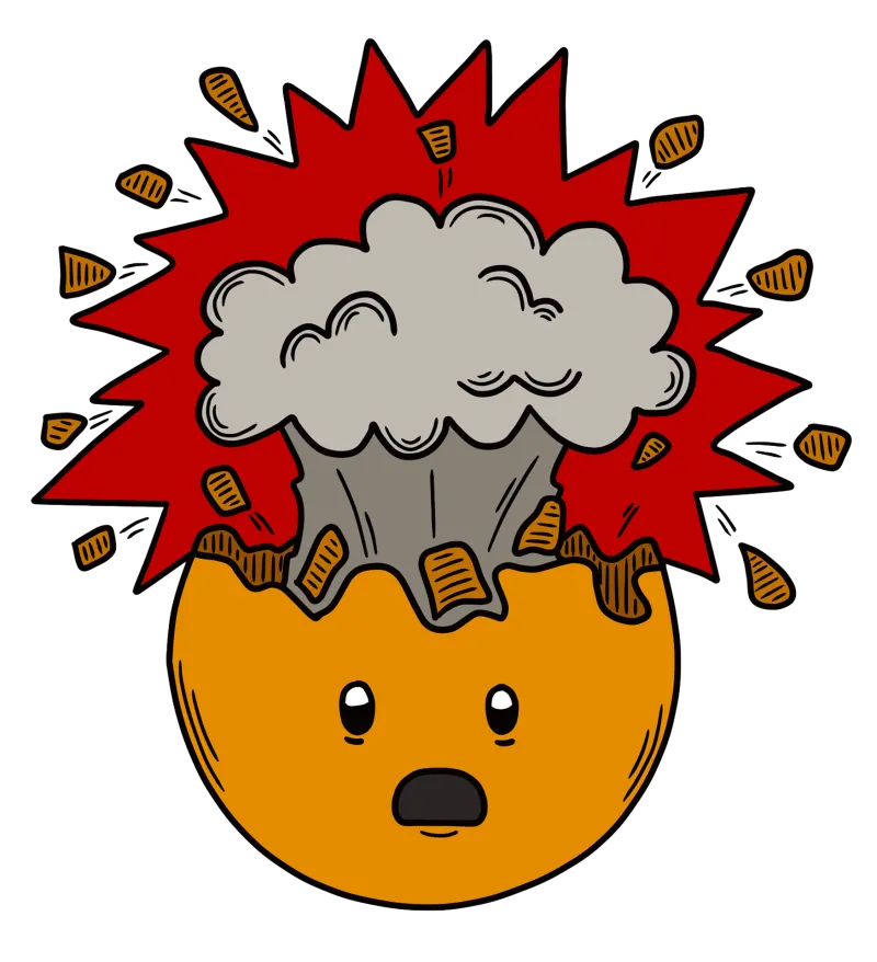 Tete qui explose sous la pression des emotions — metaphore visuelle de la submersion emotionnelle vecue au quotidien par les adultes TDAH