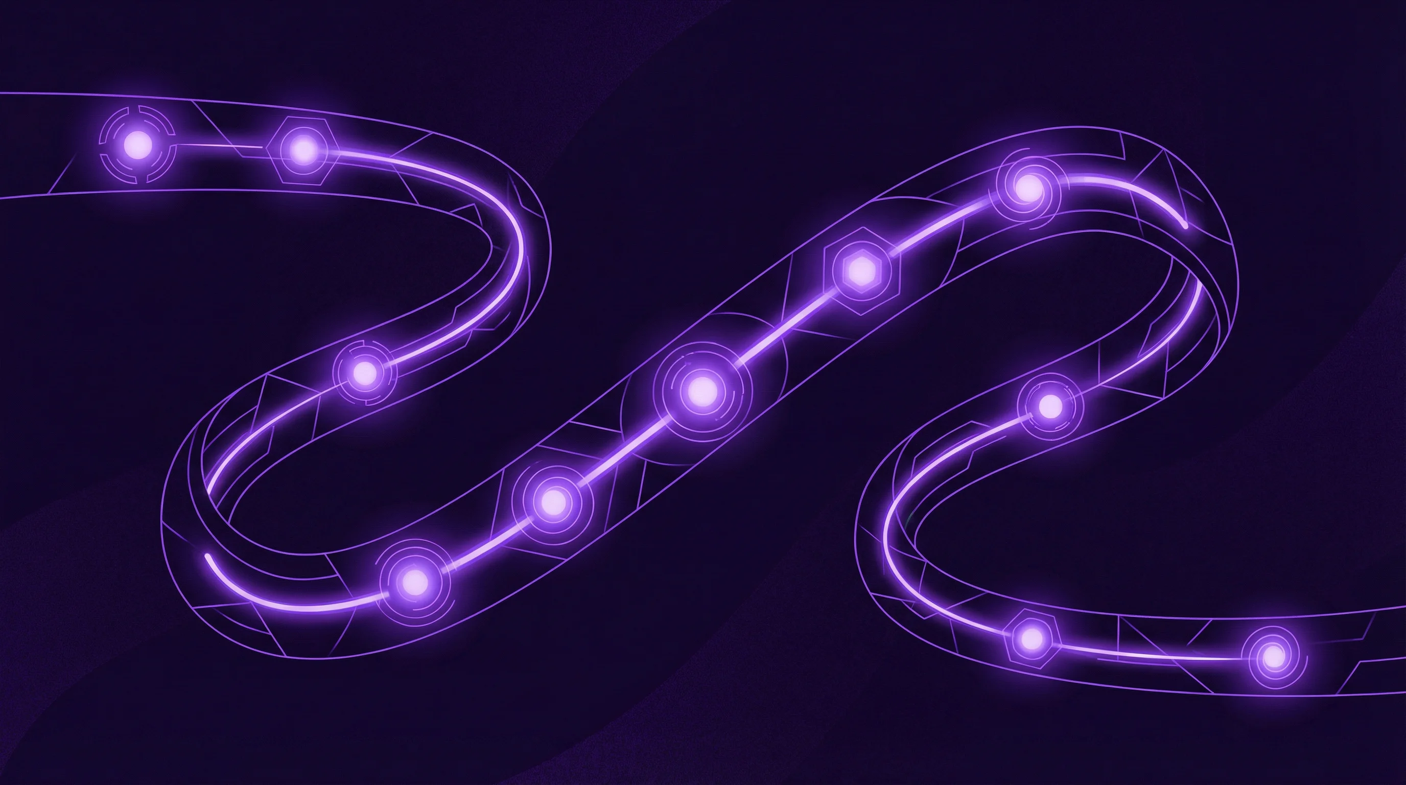 Parcours stylisé avec étapes lumineuses en violet représentant le chemin du diagnostic TDAH adulte